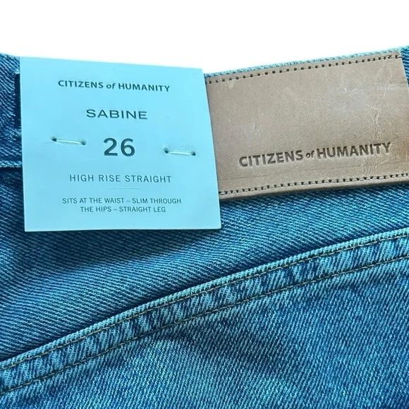 CITIZENS OF HUMANITY Sabine High Rise Straight Leg Jeans in Gretta Size 26 NWT - Picture 9 of 11